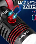 Close-up of 2000 Lumen Scuba Dive Light Beast Bright Rechargeable Underwater Headlamp with USB Charging IPX8 magnetic switch.