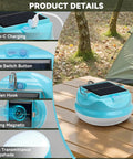Go To Solar Camping Light For Tent Power Outages, Rechargeable LED Lantern with magnetic hook and high transmittance lampshade