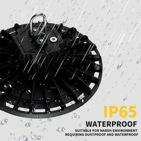 UFO LED High Bay Light 150W 22500 Lumens 5000K Daylight No Glare IP65 Waterproof under rain