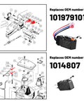 Golf Cart Micro Switch Kit For 1999 Up Club Car DS Precedent Gas Or Electric, diagram and switches with OEM numbers