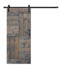 36 Inch By 84 Inch S Series DIY Barn Door With 6.6 Ft Hardware Kit In Smoky Gray Space Saving Sliding Door