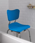 Freestanding Bathroom Shower Chair With 250 Pound Capacity 33 Inch Wide Seat And 18 Inch Deep Platform Adjustable Height shown in tub