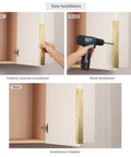 Edge Finger Tab Pulls For Cabinets And Concealed Drawers Aluminum Flat Back Mount Door Handle Brushed Brass 10 pack installation