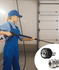Hourleey pressure washer adapter set, stainless steel M22 quick disconnects, 8-pack; side view