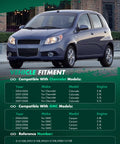 Vehicle compatibility chart for Chevy Colorado and GMC Canyon 2004-2008 models with engine details and reference numbers.
