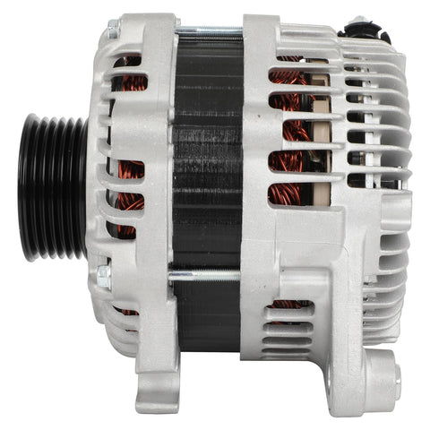 Side view of Drop In High Performance Alternator Replacement For 2009 To 2013 Mazda 6 And 2007 To 2015 Mazda CX 9 Bolt On 12 Volt OE Style A003TJ2391 Direct Fit For Easy Install Long Life Performance Upgrade
