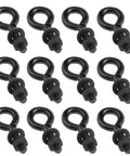 Beefy Black Carbon Steel Eye Bolts With Nuts And Washers 1 Quarter By 3 Quarter Inch Lifting Ring Hooks For Fence, Threaded Machinery, Furniture Repair, Lathe, Fixture And General Shop Use 12 Count Set