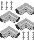4 Pack Aluminum Gate Corner Elbows For Chain Link Fences, 90 Degree Angle Connector For 1-3/8 Inch Outer Diameter Pipe, Heavy Duty