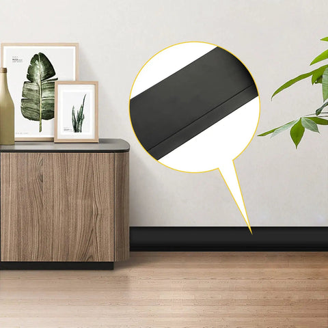 Flexible Black Vinyl Wall Base 5 Inch By 20 Foot Molding Trim With 1 Inch Crease Odorless Waterproof Rubber Baseboard Cover