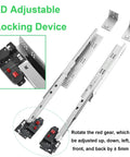 21 Inch Undermount Soft Close Drawer Slides Full Extension Heavy Duty Cabinet Hardware Six Pair Set with adjustable locking device