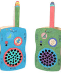 Colorful wooden DIY Walkie Talkie Kit For Kids And Teens Hands On Electronics STEM Project To Build Real Radios Learn Circuits Indoor Outdoor Fun