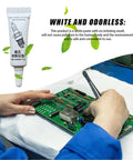 Dielectric Lubricant For Electronics And Automotive Weatherproof Silicone Grease High Temperature Insulating Compound shown near circuit board application