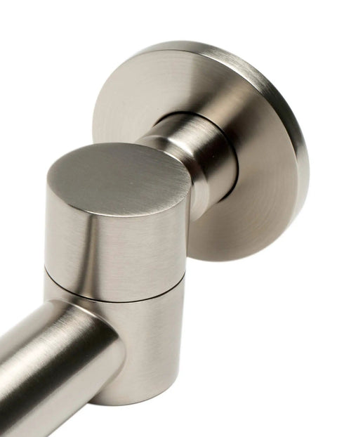 Tub Spout With Dope Swivel Design And Brushed Nickel Finish Solid Brass Construction Single Hole Wall Mount Foldable Spout For Easy Bath Space Mixer Or Diverter Sold Separately