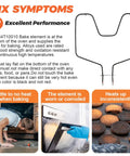 Diagram of WB44T10010 Oven Bake Element Replacement For GE Spectra Ovens, showing installation and troubleshooting tips.