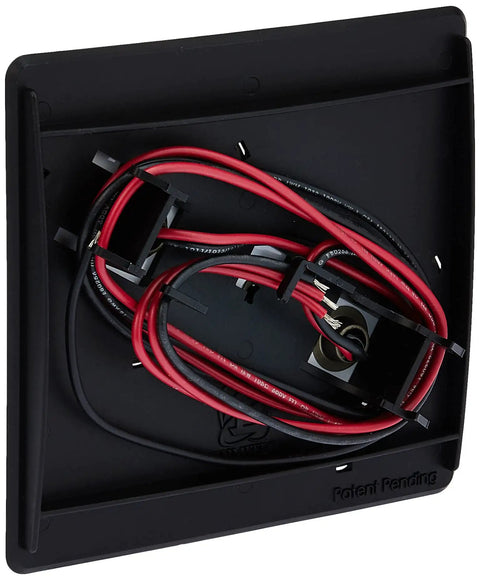 Back view of SeaBlaze Mini LED Boat Light wiring with black housing, marine grade, for skiffs and dinghies, USA made.