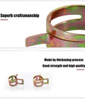 Close-up of 150 Pcs Spring Hose Clamps Kit showcasing craftsmanship and durable steel material for automotive, fuel, and vacuum hose use.