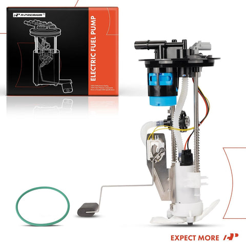 Electric Fuel Pump Module With Sending Unit For Ford Ranger 2004 2005 2006 And Mazda B2300 B3000 2004 2005 2006 2.3L 3.0L 4.0L Gas Engines Direct Fit Replacement product image with packaging and components visible, including green gasket.