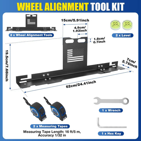 Precision Wheel Alignment Tool Kit With Dual Toe Plates And Camber Gauge For Trucks Suv Jeep Rv Auto Tire Setup Straight As An Arrow Built Tough Professional Grade Diy Garage Essential