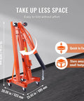 Heavy Duty Hydraulic Engine Hoist With Lever 2 Ton 4400 Lbs Foldable Crane shown folded for easy storage