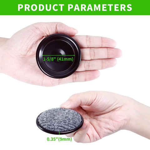 1 5 Eighth Inch Round Carpet Bottom Furniture Caster Cups Reusable Felt Furniture Sliders for Hardwood Floors Tile Laminate