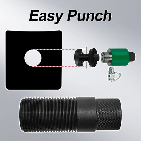 Hydraulic Punch Sleeve 1557AA Replacement for 1557AA Systems with slug buster and splitter punches shown in use.