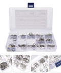 Large Lock Washer Assortment Kit With 400 Stainless Steel Internal And External Serrated Tooth Washers M2 in plastic case