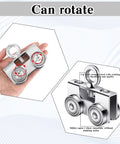 Close-up of Four-Piece Ring-Style Electric Hoist Trolley Set for 1-5/8 Inch Wide Strut Channel, showing rotating galvanized wheels