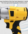 Close-up of Hamwesh 18V Cordless Metal Shears With Brushless Motor showing large ventilation slot for heat dissipation.