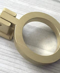 Brushed Gold Brass Round Ring Drawer Pull Cabinet Handle For Dresser Vanity And Kitchen Cabinets, Mid Century Modern Style