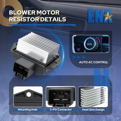 Top Tier Beefy Rear Automatic Control Blower Motor Resistor That Gives Your Ride Climate Control Straight Fire Compatible With Toyota Highlander Sequoia Sienna Ru735 4P1717 Replacement - 5-pin connector and heat sink design