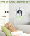 4 Inch U Bolt Door Loop Lock Heavy Duty Security Latch installed on interior door, black anti-theft privacy bolt.