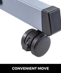Close-up of wheel on Beefy Dual Instrument Motorized Working Table For Optics And Eyewear, Adjustable, Heavy Duty Carbon Steel Frame.