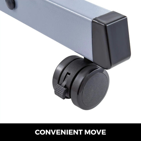 Close-up of wheel on Beefy Dual Instrument Motorized Working Table For Optics And Eyewear, Adjustable, Heavy Duty Carbon Steel Frame.