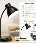 Wireless Charger LED Desk Lamp For Home Office And Dorm With 800 Lumens Small Desk Light With Pen Holder And Flexible Arm Three Modes And Dimmable Touch Control A Dope Study Light For College Dorm Room with pen holder and flexible arm on desk