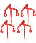 Heavy Duty Lever Snap Binders For Flatbed Trailers One Half To Five Eighths Inch Grade Seventy Transport Chains For Quick Cargo Securement Thirteen Thousand Pound Working Load Capacity Four Pack showing four red lever binders with hooks