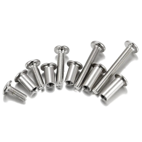 100 Sets M6 Bolts And Nuts In 15 20 30 40 50 mm Lengths Silver Carbon Steel Hex Socket Kit