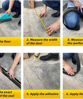 Step-by-step installation of Universal Garage Door Threshold Seal Strip Kit 12 Ft Bottom Weather Stripping Rubber Replacement Waterproof Yellow.