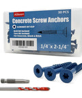 Torx Drive Concrete Screws Quarter Inch By Two And A Quarter Inch Masonry Fasteners For Brick Block Cement Or Stucco 30 Pack