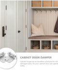 16 Piece Brushed Nickel Soft Closing Cabinet Hinges Damper 1.4mm Spring Hardware Set in hallway cabinet setup
