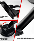 Close-up of Floor Gap Fixer Tool Kit For LVP And Laminate Floors DIY Installation featuring suction cup with thick rubber and handle.