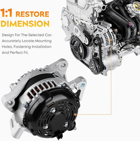 Beefed-Up 130 Amp High Output Alternator Fit For 3.7L Jeep Liberty 2010 2011 2012 And Dodge Nitro 2011 installed, engine view