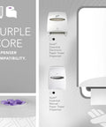 Heavy Duty High Capacity Hard Roll Paper Towels With Elevated Design And Absorbency Pockets For Purple Core Dispensers white
