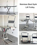 Heavy Duty Hydraulic Electric Scissor Lift Table And 300Kg Mobile Platform Cart With Adjustable Height for no sweat warehouse moves, stainless steel design.