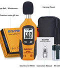 Digital Sound Level Meter With Backlight 30-130 dB Range Data Hold MAX/MIN Auto Power Off Dual Ranges HT-80A with accessories