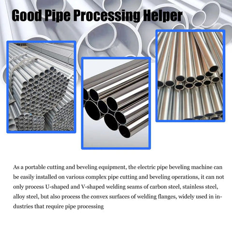 Heavy Duty Electric Pipe Beveling Machine Auto Centering Tube Chamfering Tool for various pipe types and sizes.