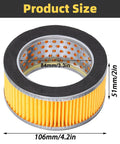 5 Pack Air Compressor Intake Paper Filter Elements 4.2x3x2 Inches Piston Type Yellow Replacement, product size illustration