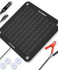 10W Solar Car Battery Charger Maintainer 12V waterproof portable trickle charger with accessories for cars, boats, RVs, ATVs