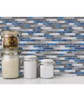 Peel and Stick Marble Backsplash Tile Set for Kitchen and Bathroom 12x12 Inch Vinyl Decorative Tiles 10 Piece Self Adhesive Wall Tile Kit