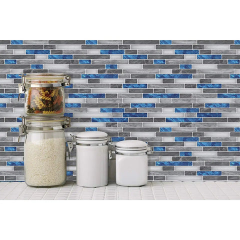 Peel and Stick Marble Backsplash Tile Set for Kitchen and Bathroom 12x12 Inch Vinyl Decorative Tiles 10 Piece Self Adhesive Wall Tile Kit