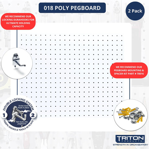 Heavy Duty Pegboard Set Of 2 Wall Panels 22 By 18 By One Eighth Inch Holes For Home Office Garage Storage And Organization